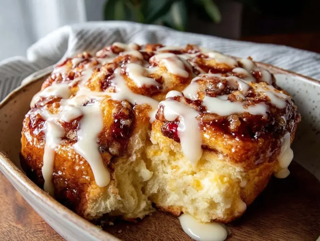 sourdough discard cinnamon roll casserole - featured image