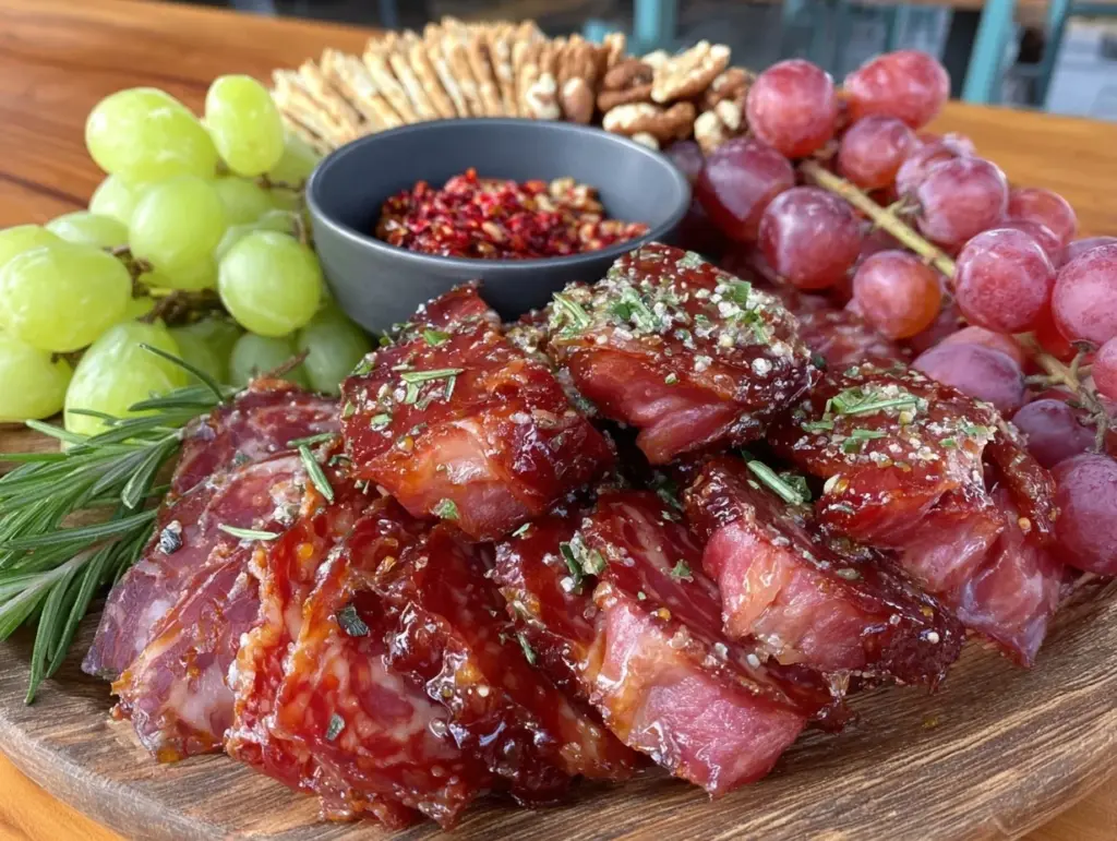 spicy honey glazed charcuterie board - featured image