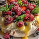 spring berry pavlova - featured image