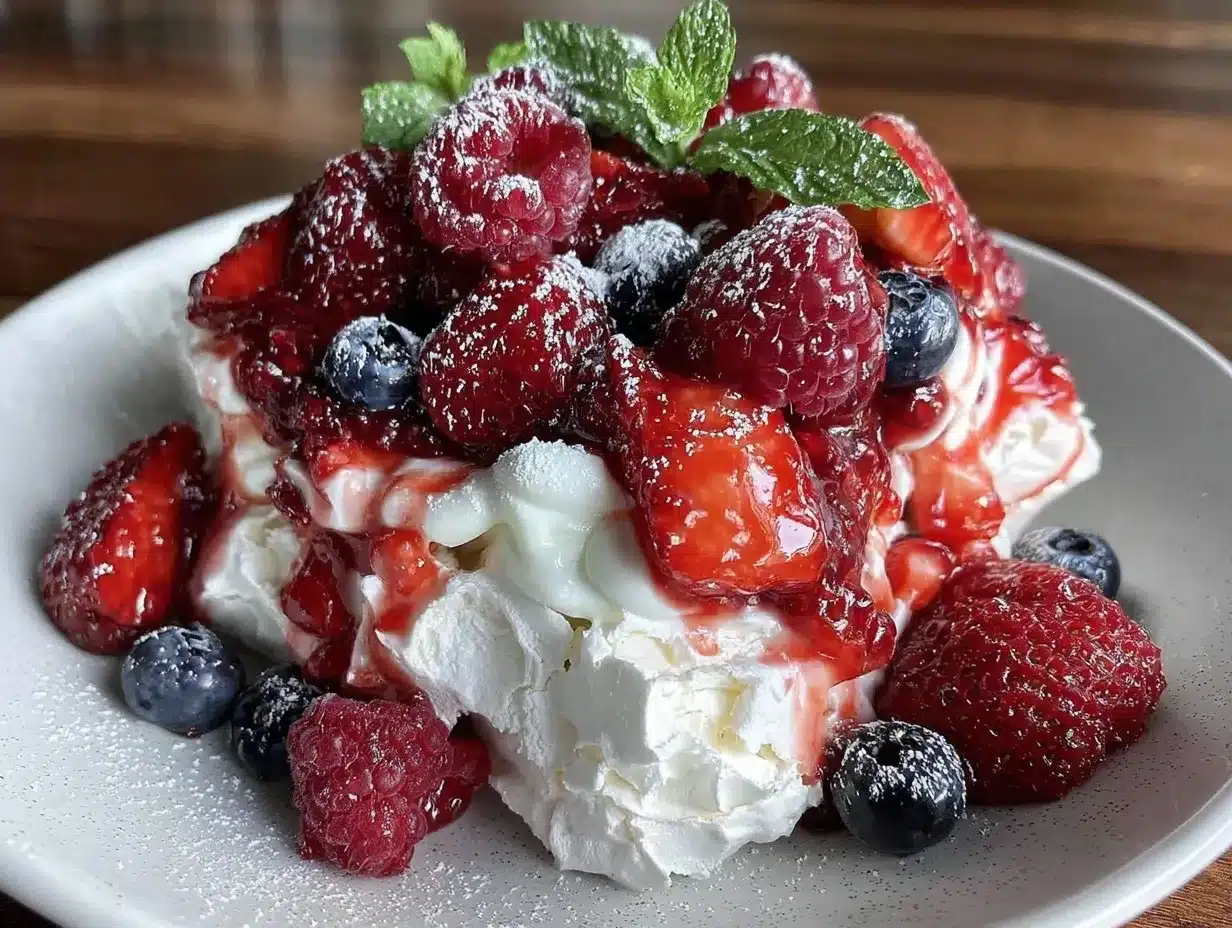 spring berry pavlova preparation steps
