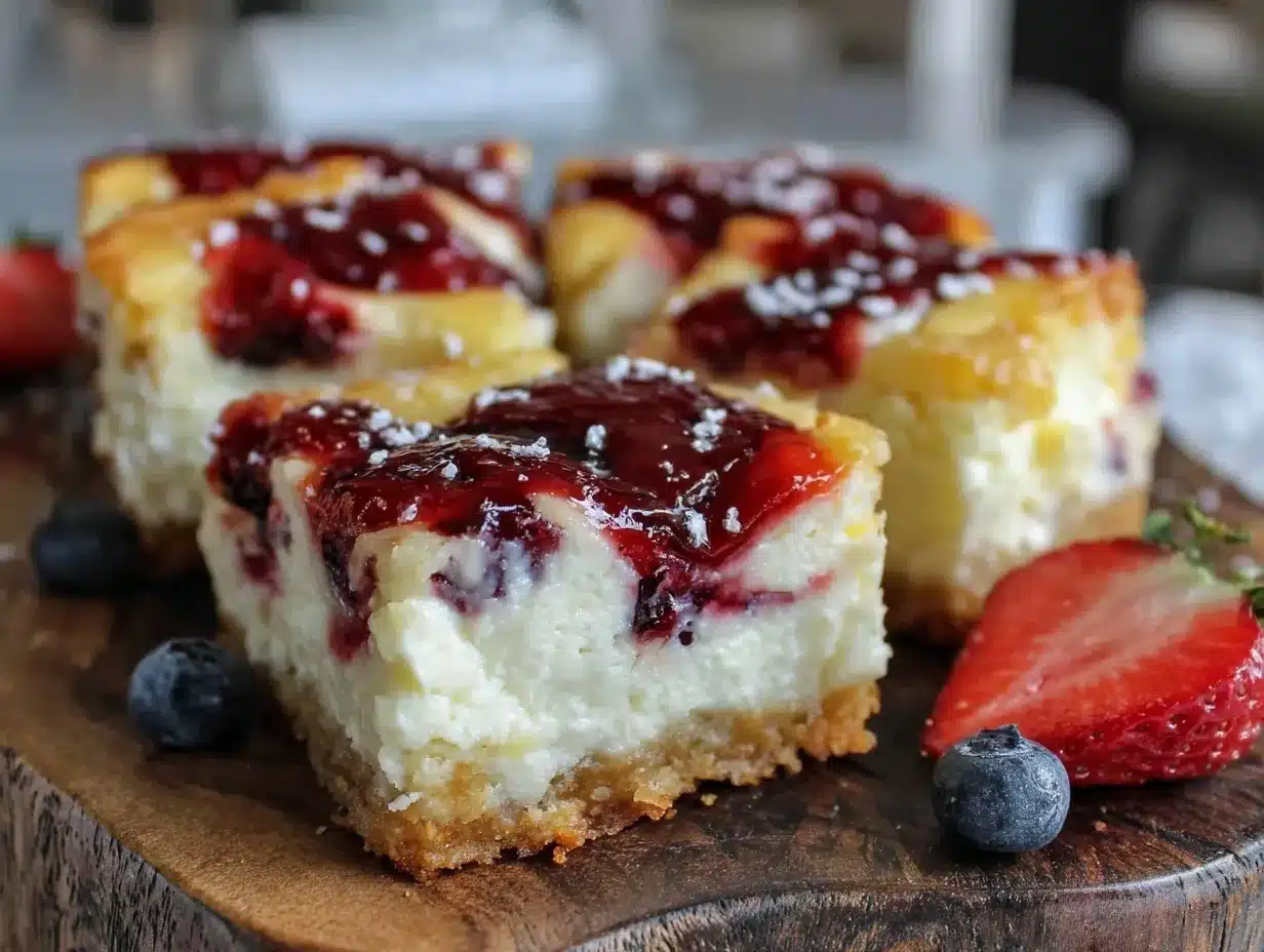 stars and stripes cheesecake bars preparation steps