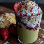 strawberry coconut matcha latte - featured image