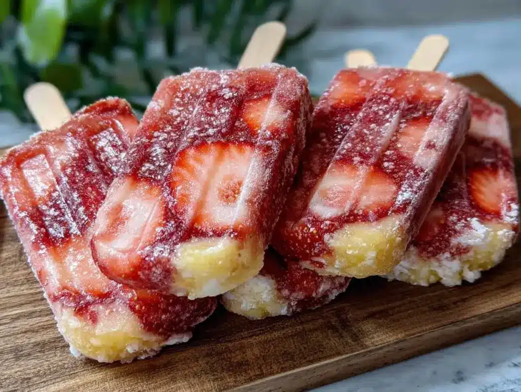 strawberry lemonade popsicles - featured image