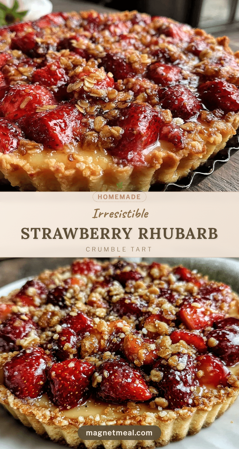 strawberry rhubarb crumble tart recipe