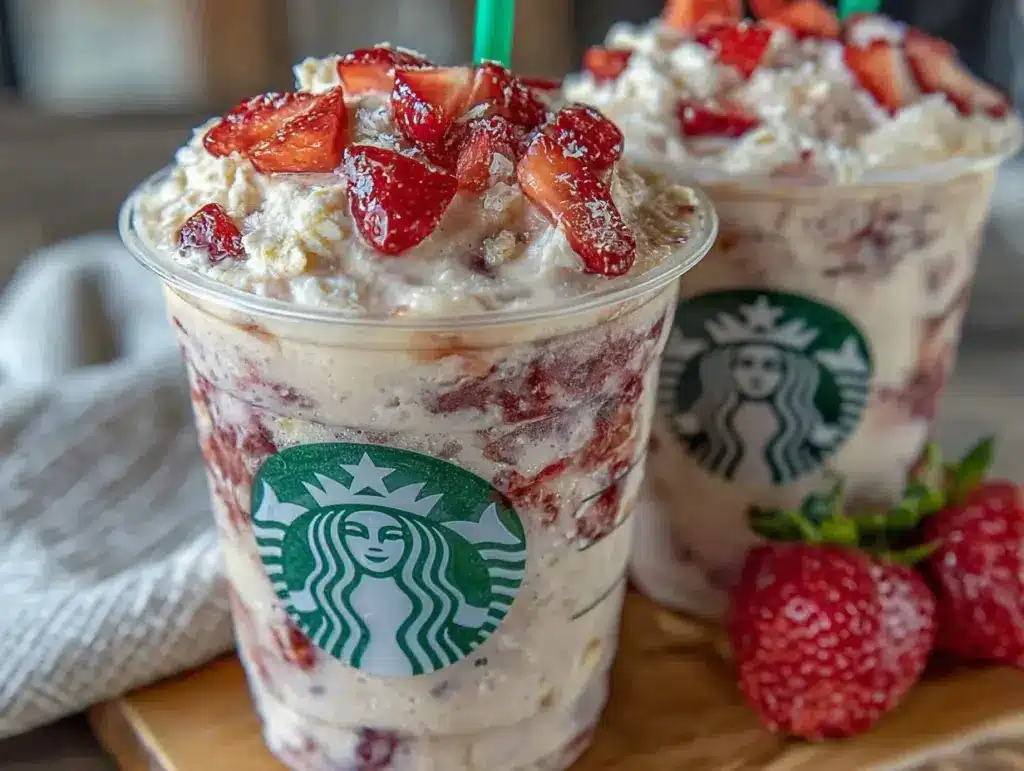 summer strawberry coconut pink drink recipe - featured image