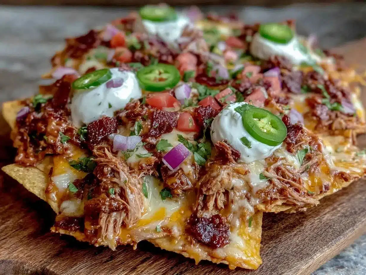 ultimate loaded nachos with three meats preparation steps
