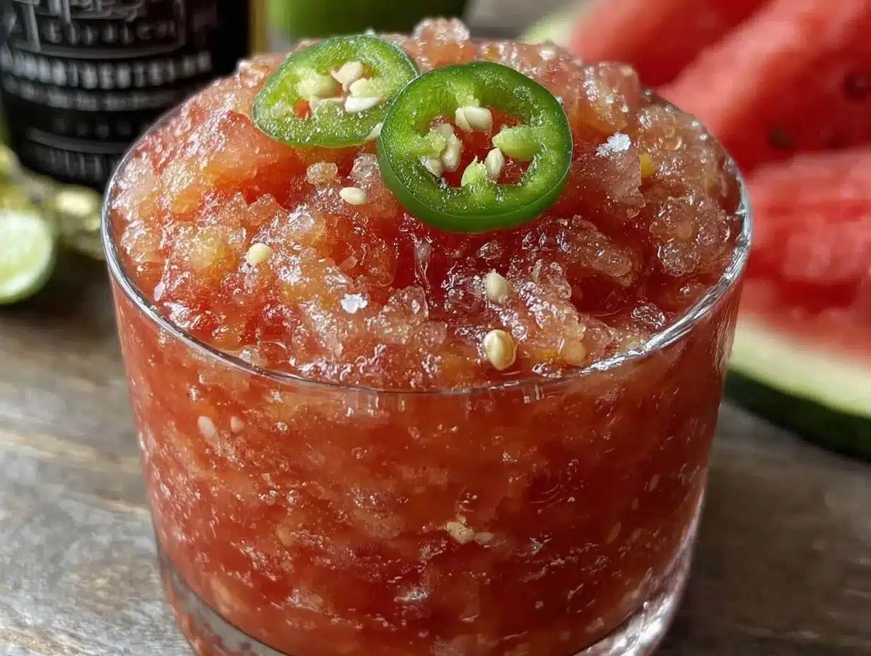 Watermelon Jalapeño Frozen Margarita Slush preparation steps