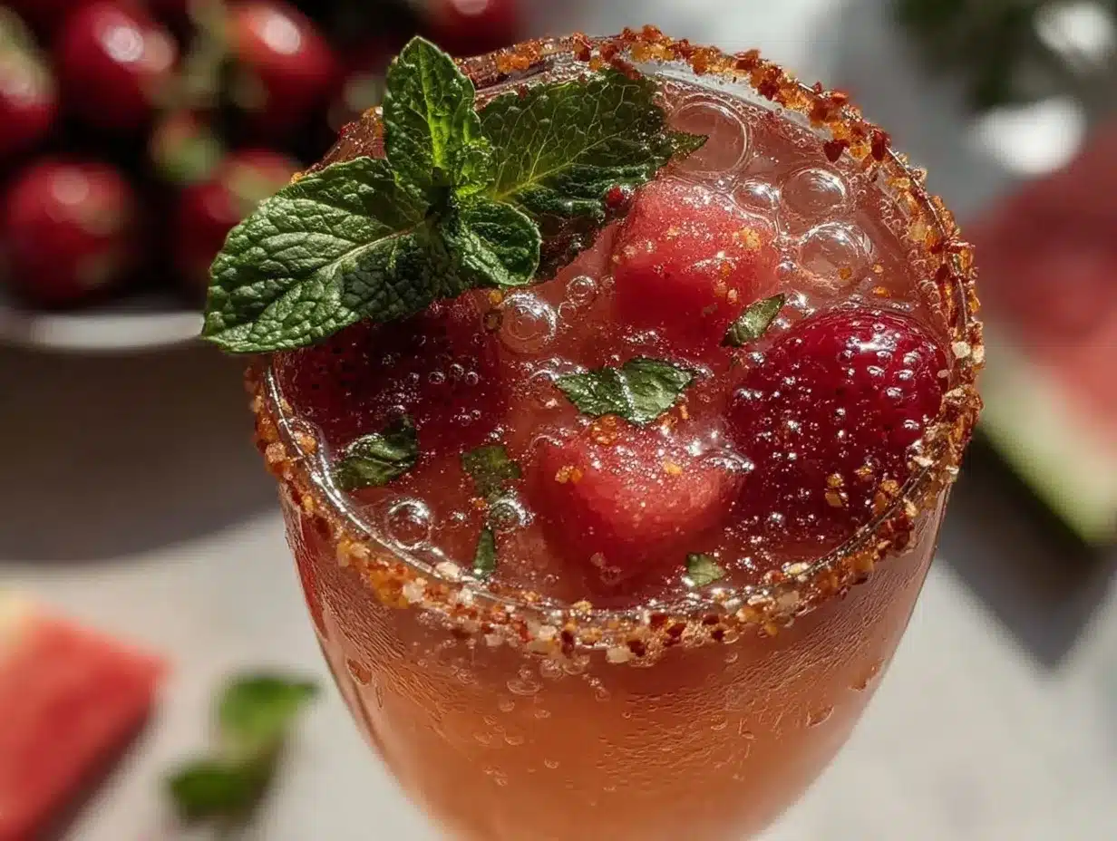 Watermelon Mint Sparkling Mocktail preparation steps