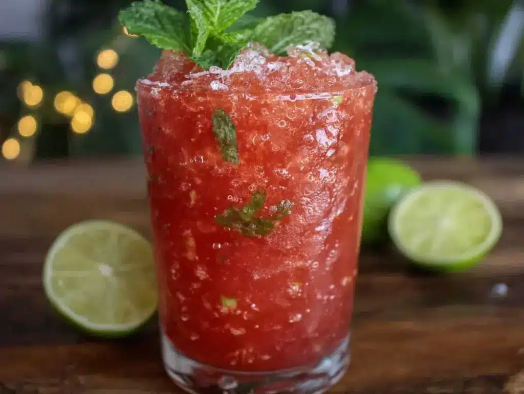 watermelon mojito slushie - featured image