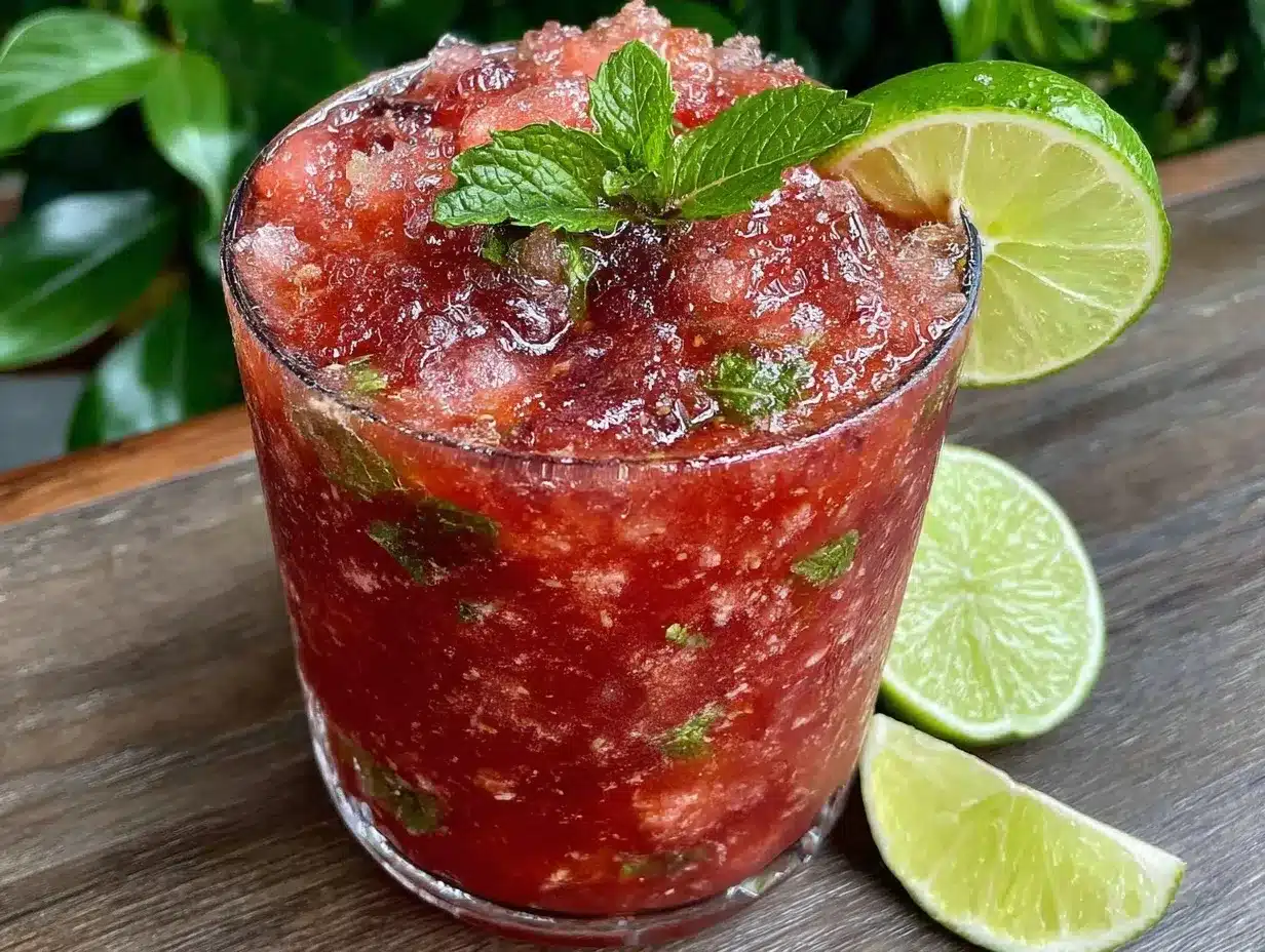 watermelon mojito slushie preparation steps