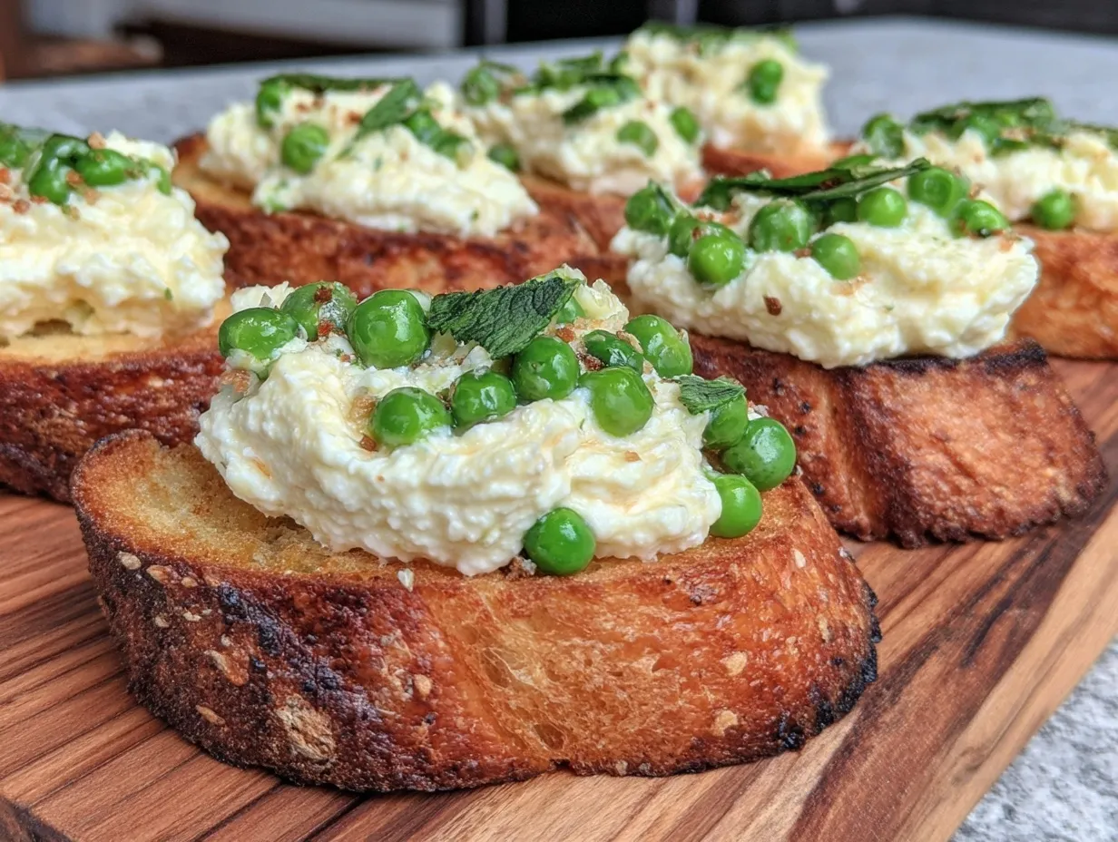 whipped feta crostini preparation steps