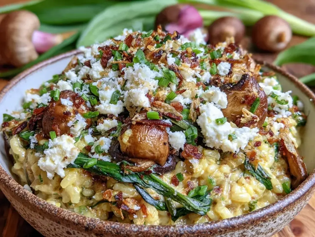 wild ramp and mushroom risotto - featured image
