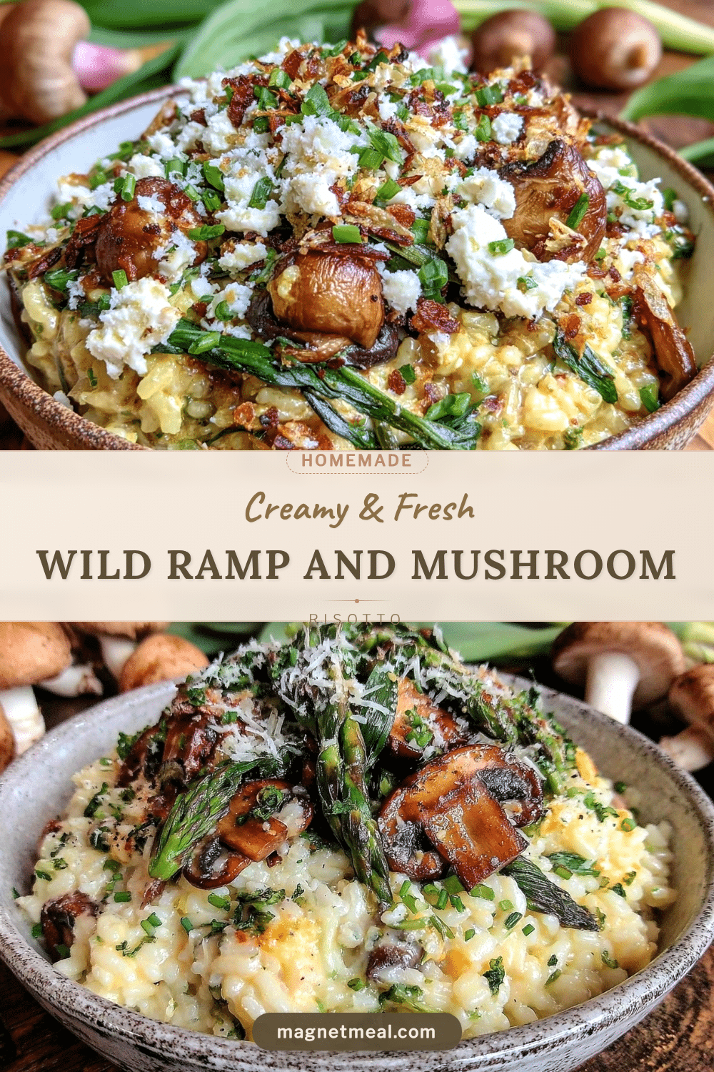 wild ramp and mushroom risotto recipe