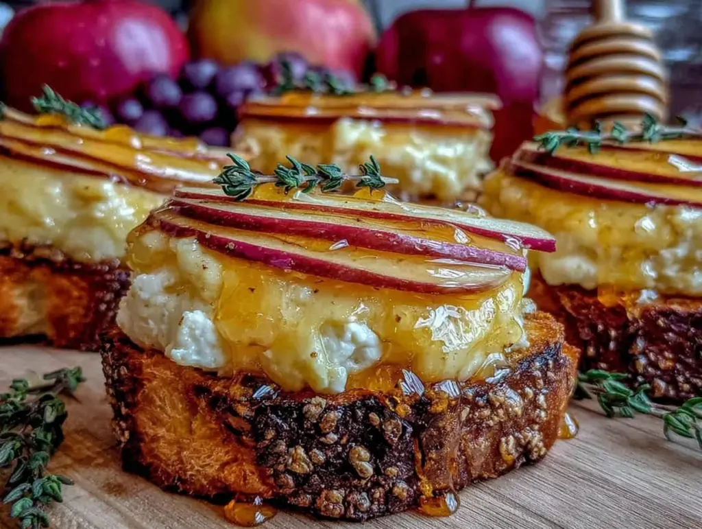 apple brie crostini - featured image