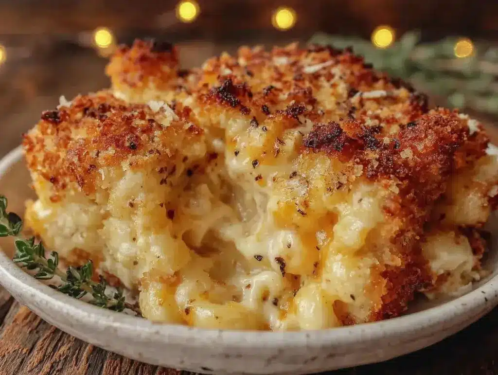 baked truffle mac and cheese - featured image