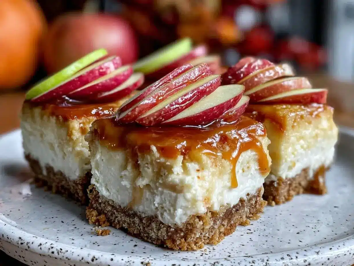 caramel apple cheesecake bars preparation steps