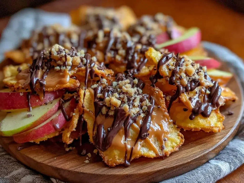 caramel apple nachos - featured image
