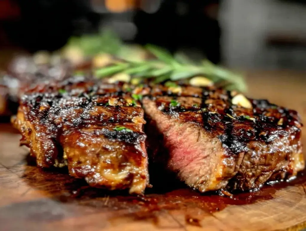 cast iron reverse sear ribeye steak - featured image
