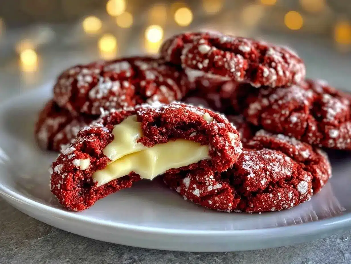 chewy red velvet crinkle cookies preparation steps