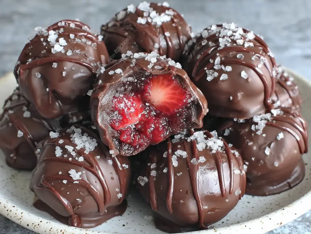 chocolate covered strawberry truffles - featured image