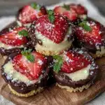 chocolate dipped strawberry cheesecake bites - featured image