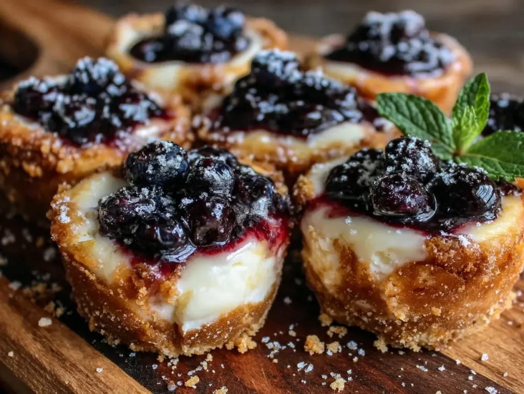Creamy Blueberry Mini Cheesecake Bites - featured image