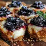 Creamy Blueberry Mini Cheesecake Bites - featured image