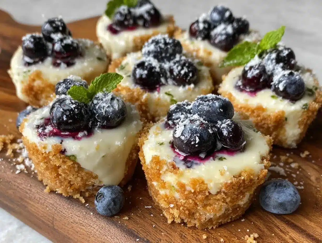 Creamy Blueberry Mini Cheesecake Bites preparation steps