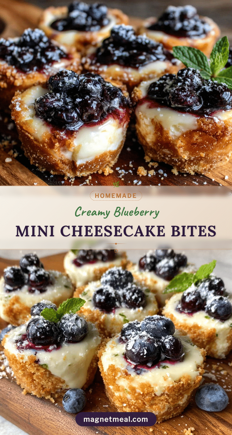 Creamy Blueberry Mini Cheesecake Bites recipe