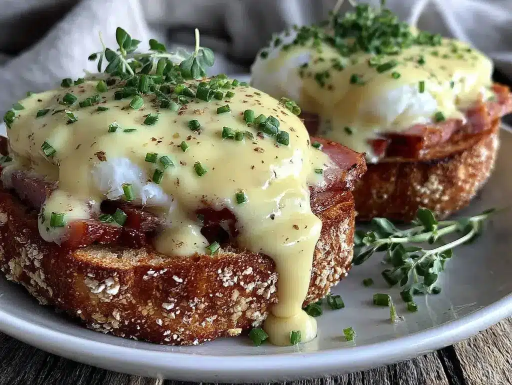creamy classic eggs benedict - featured image