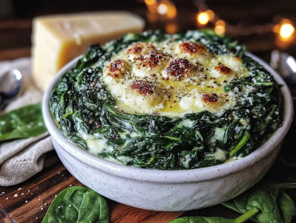 creamy creamed spinach recipe - featured image