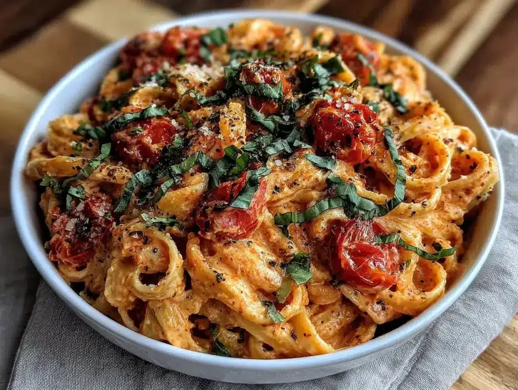 creamy dairy-free tomato pasta - featured image