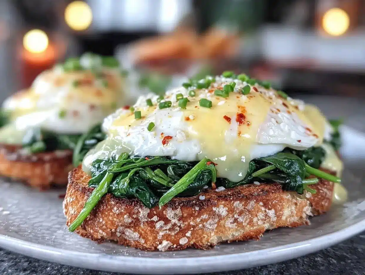 creamy eggs florentine preparation steps
