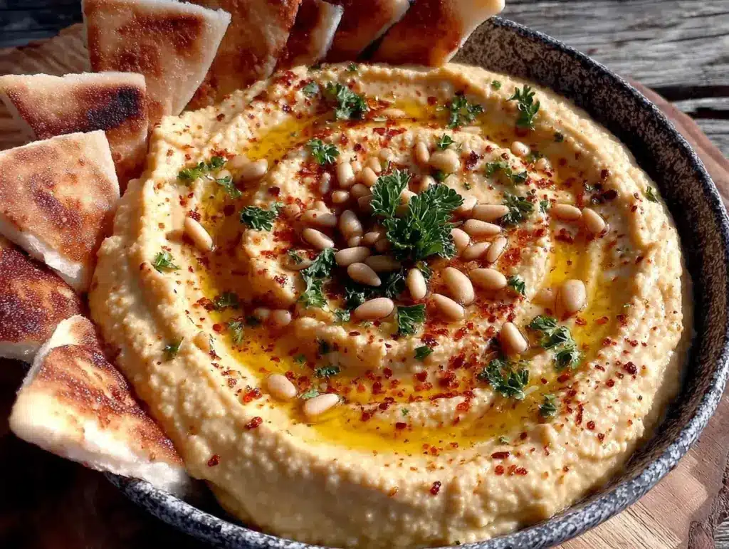 creamy homemade hummus recipe - featured image