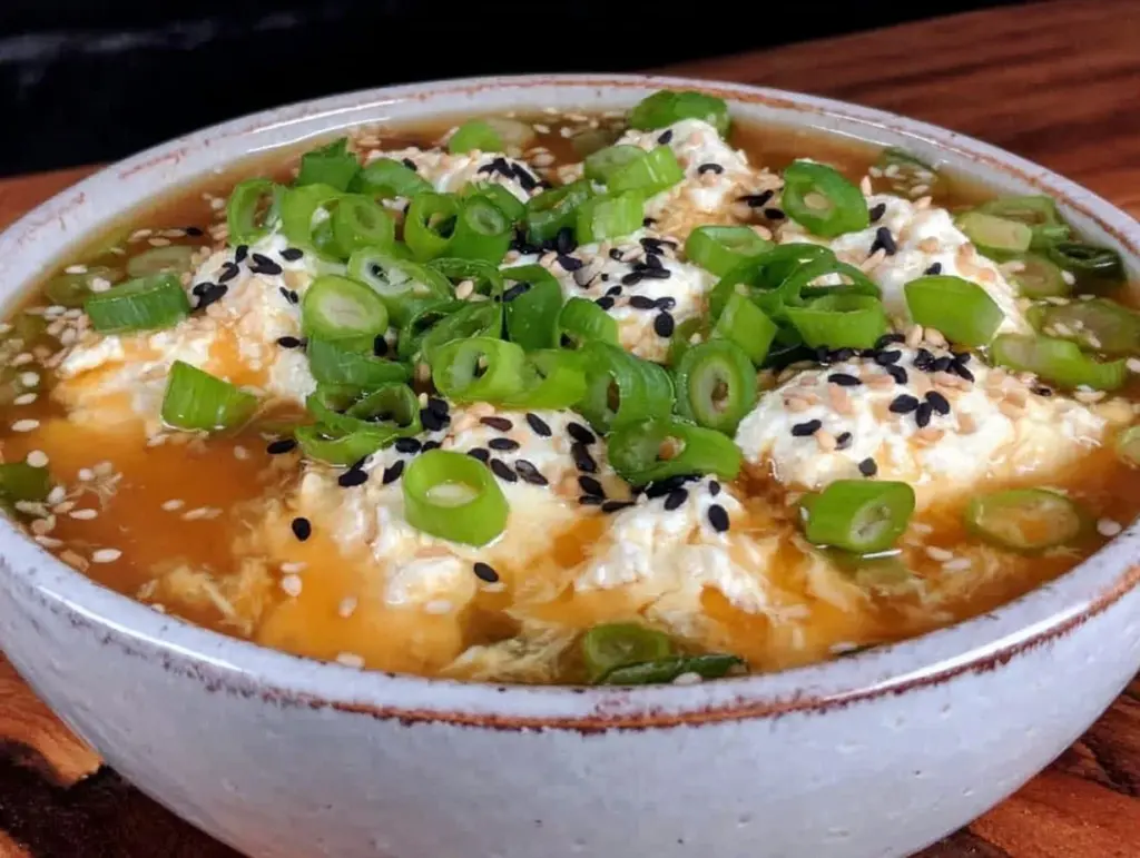 creamy korean egg drop soup - featured image