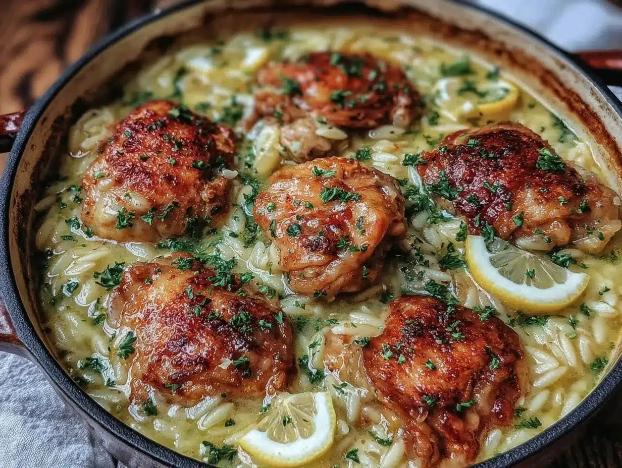 creamy lemon chicken orzo soup preparation steps