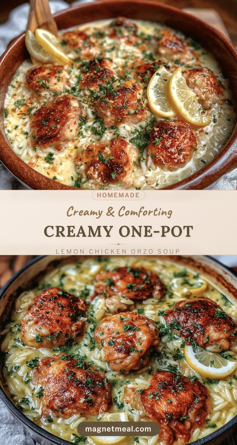 creamy lemon chicken orzo soup recipe