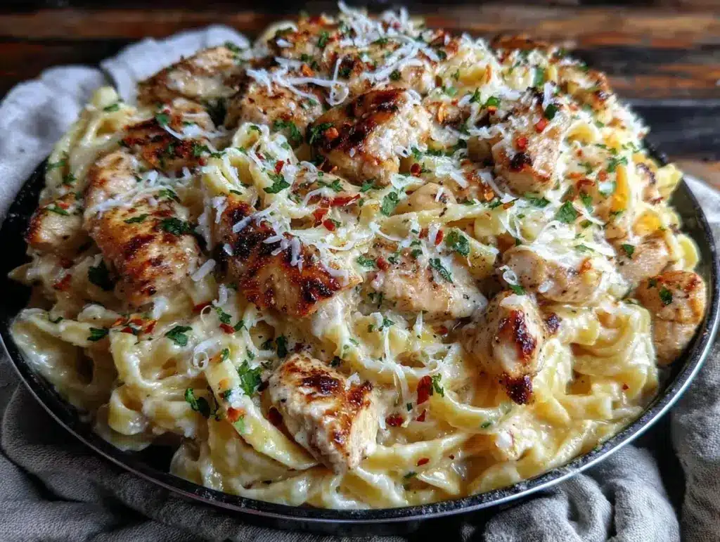 creamy mini thermos chicken alfredo pasta - featured image