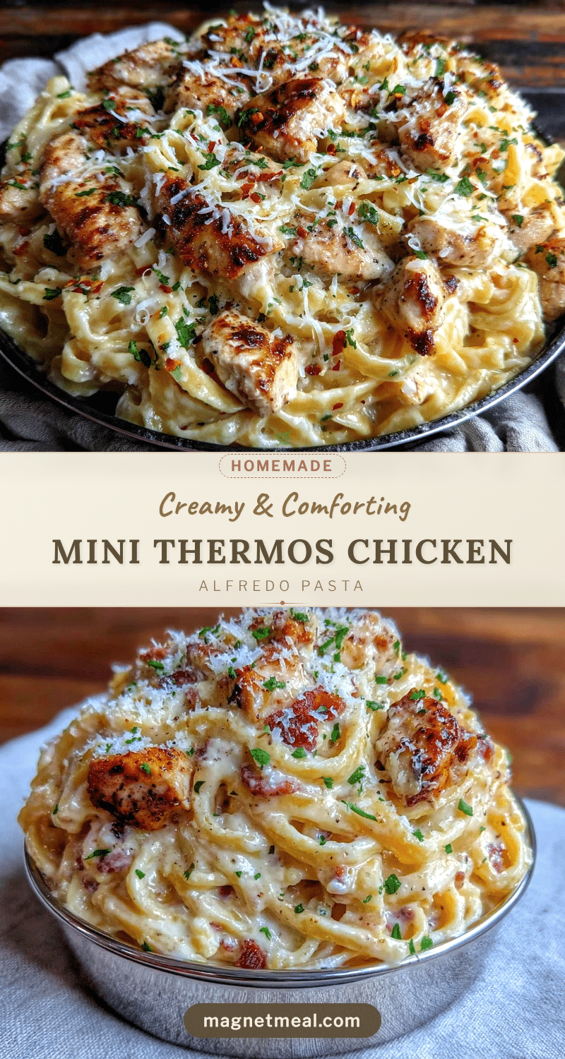 creamy mini thermos chicken alfredo pasta recipe
