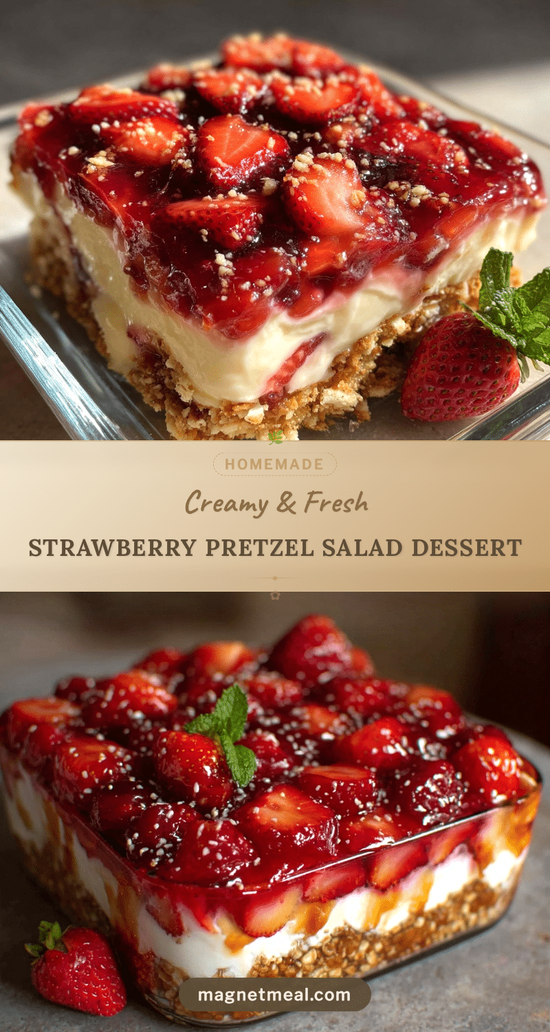 creamy strawberry pretzel salad dessert recipe