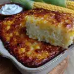 creamy sweet corn casserole - featured image