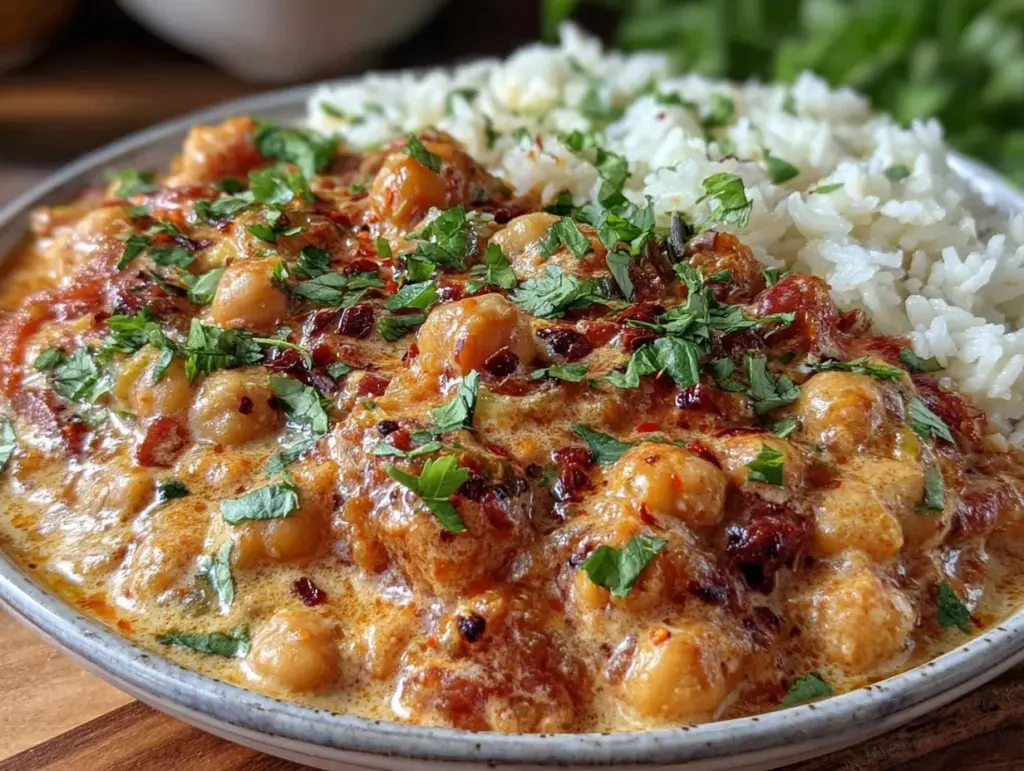 creamy vegan chickpea curry - featured image