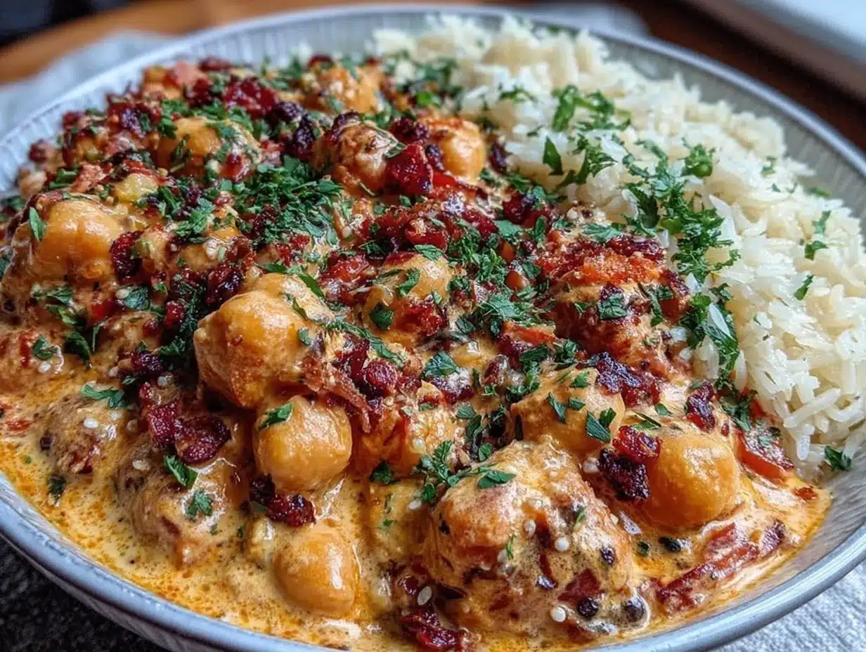 creamy vegan chickpea curry preparation steps