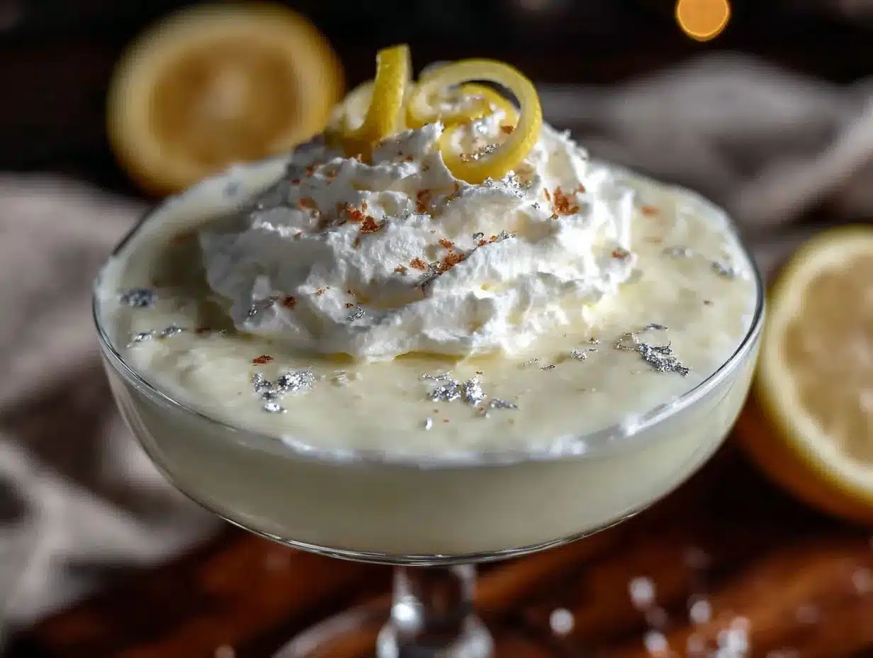 creamy white Christmas martini preparation steps