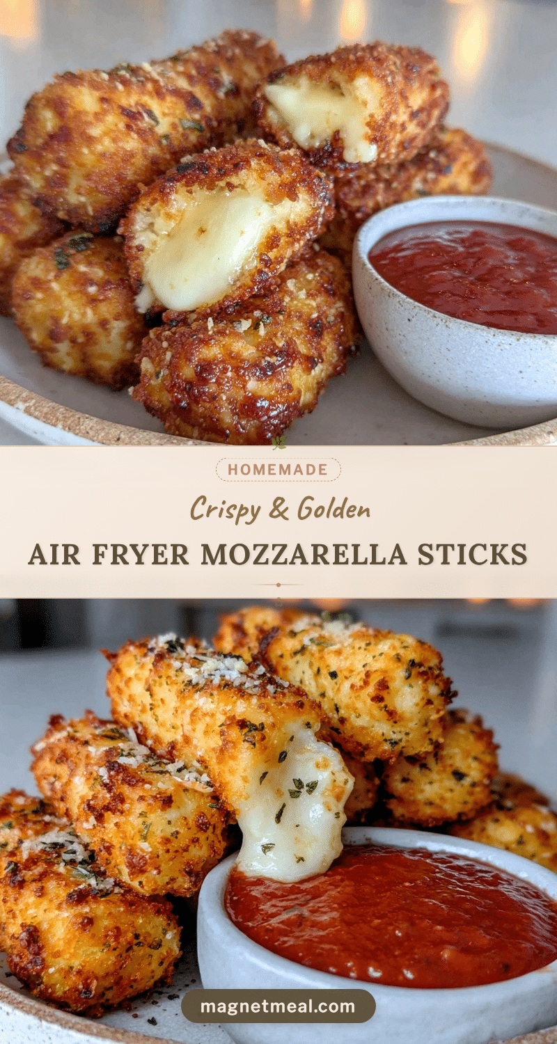 crispy air fryer mozzarella sticks recipe