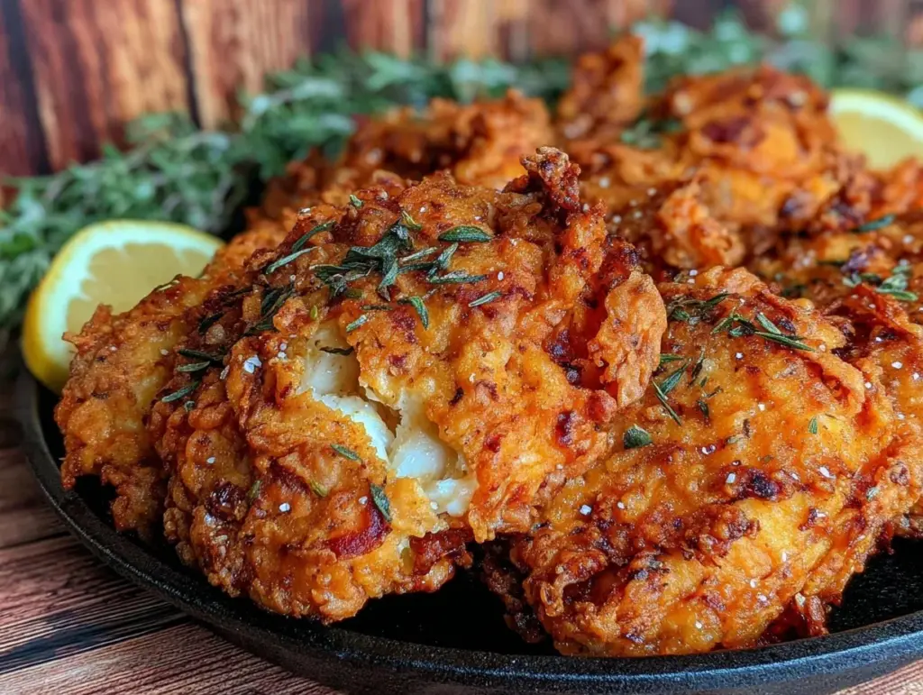 crispy cast iron fried chicken - featured image