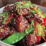 crispy honey sesame chicken stir fry - featured image