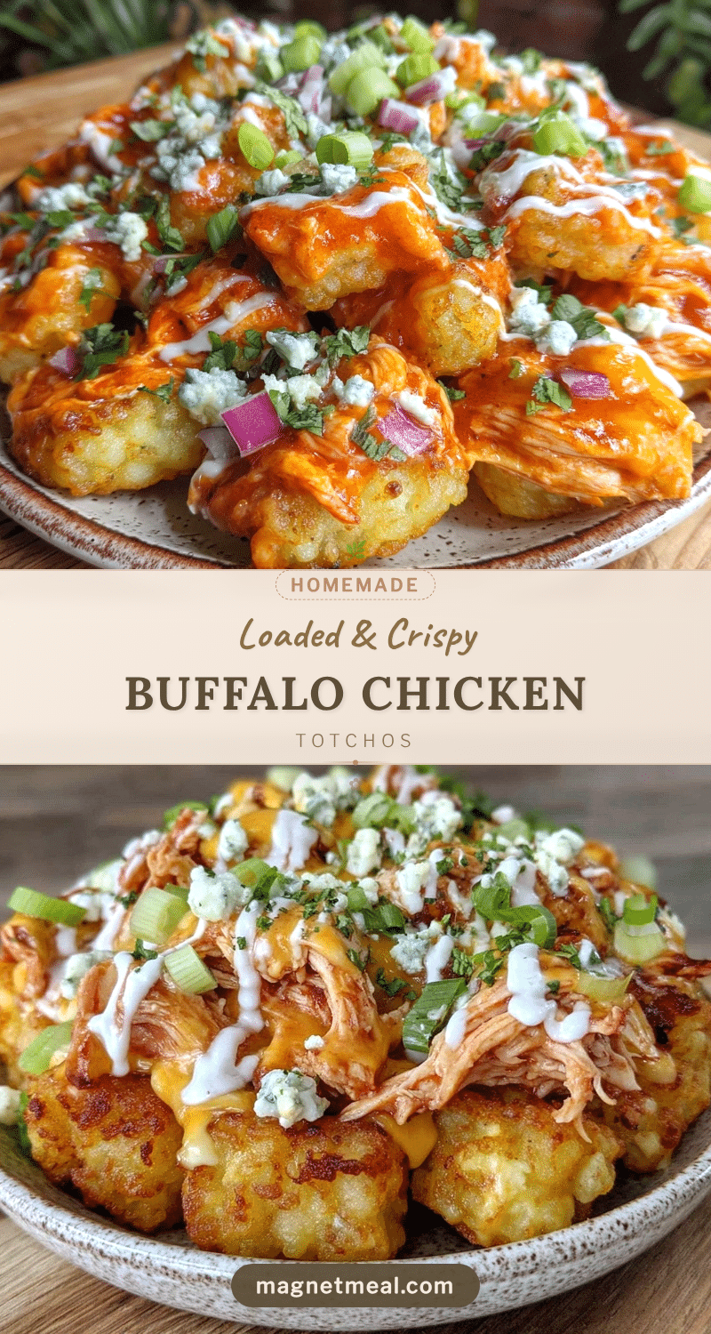 crispy loaded buffalo chicken totchos recipe