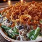 crispy loaded green bean casserole - featured image