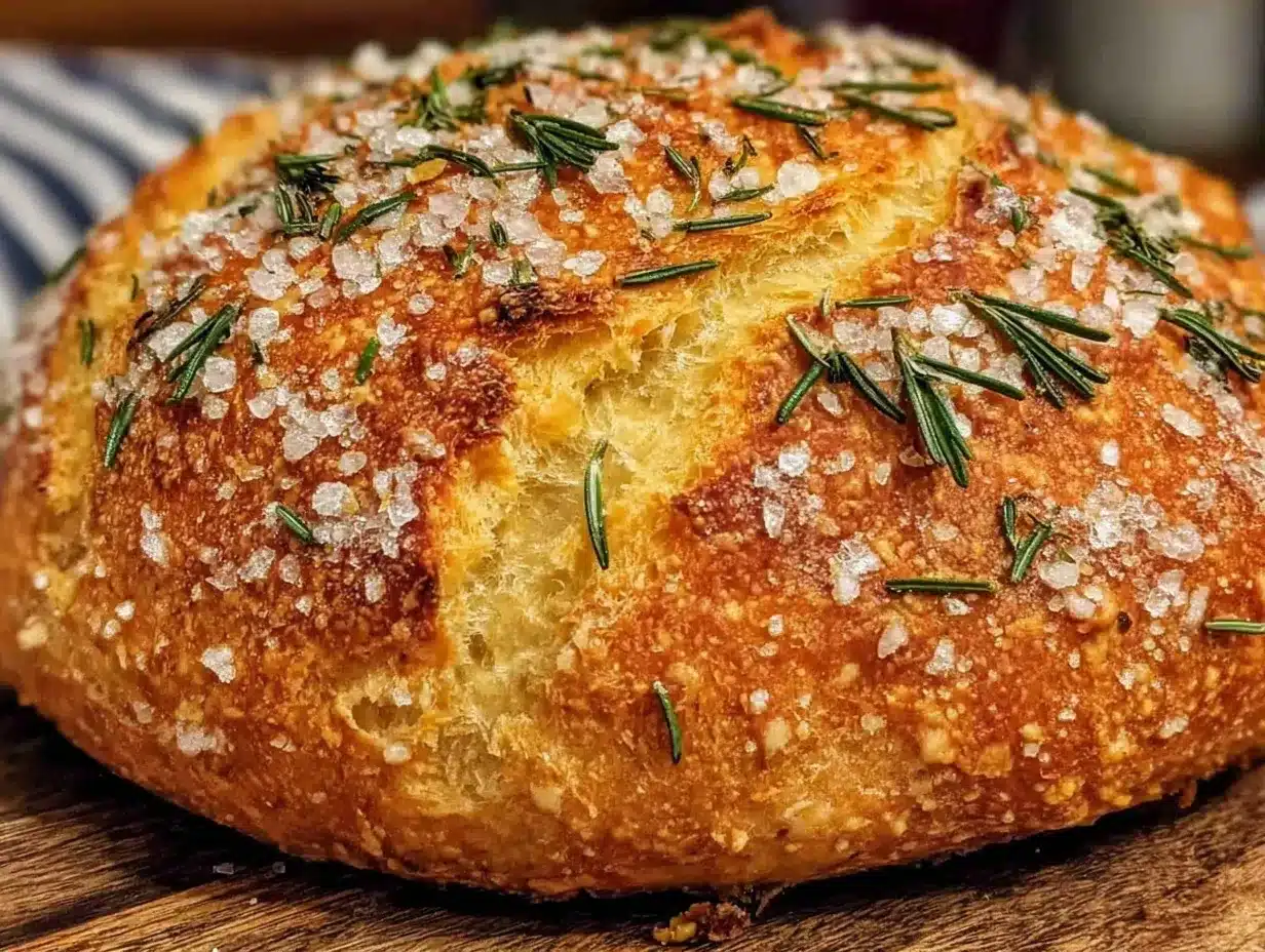 crispy no-knead dutch oven bread preparation steps